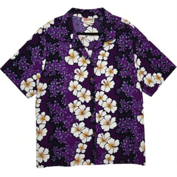 Hilo Hatties Other - Vintage Hilo Hatties Hawaiian Original Floral Bowler Shirt Men 2XL Purple